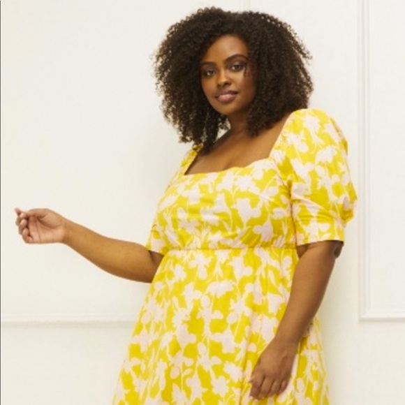 Eloquii Sz 24 Yellow Sundress with Light Pink 🌸 - Picture 2 of 3